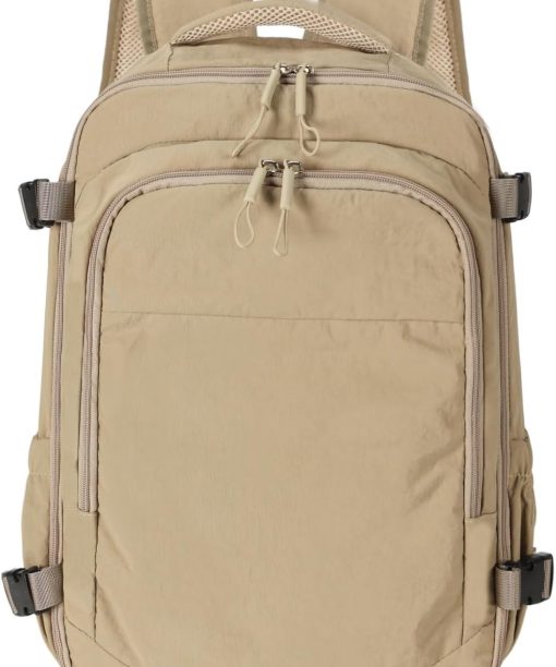 Travel Backpack For Women Men, Airline Approved Carry On Backpack, Casual Daypack for Business Travel Essentials (Khaki)