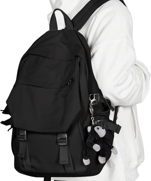 Backpack for Men Women  Bookbag Waterproof Lightweight Black Backpack  Book Bag Rucksack Casual Daypack  Bag for Boys