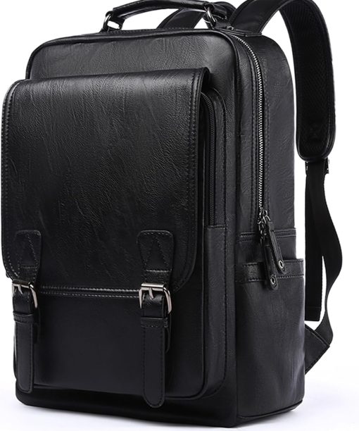 Leather Backpack, Vintage Flap Waterproof School Bag, Men's Leather Travel Backpack, Casual Backpack
