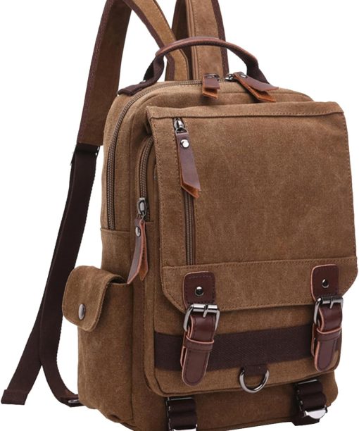 Canvas Cross Body Messenger Bag Shoulder Sling Backpack Travel Rucksack