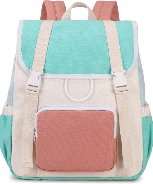 Girls Backpack Travel Backpack for School Kids Canvas Book Bag for Boys, Green