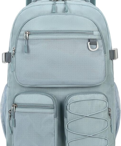 Water Resistant Backpack with Mulitiple Pockets for  Travel Outdoor , 15.6 inch Laptop Daypack for Men and Women (Grey Blue)